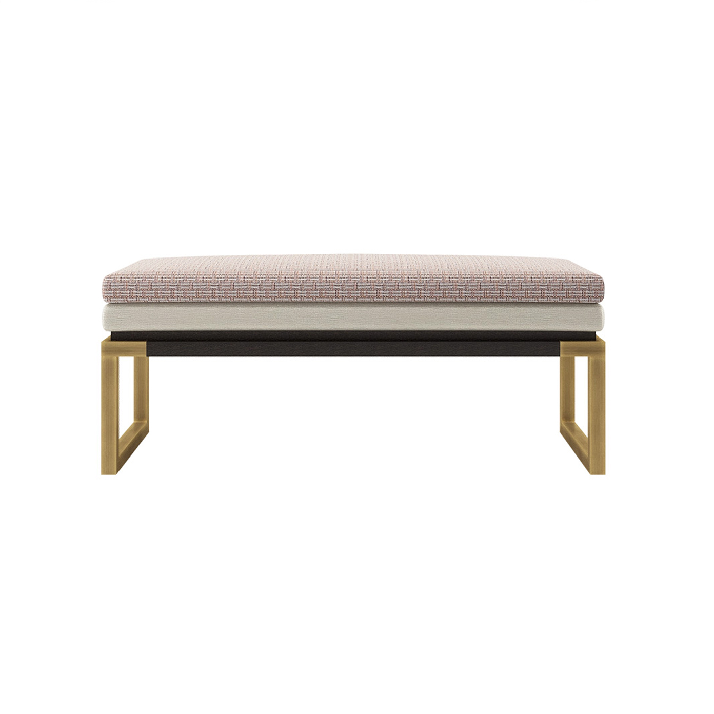 Fabric and Metal Bench