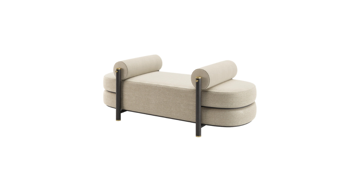  a high-end bench, a chic pouf