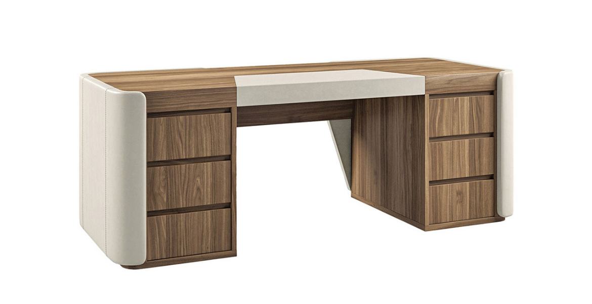 Wood and Upholstery Office Desk