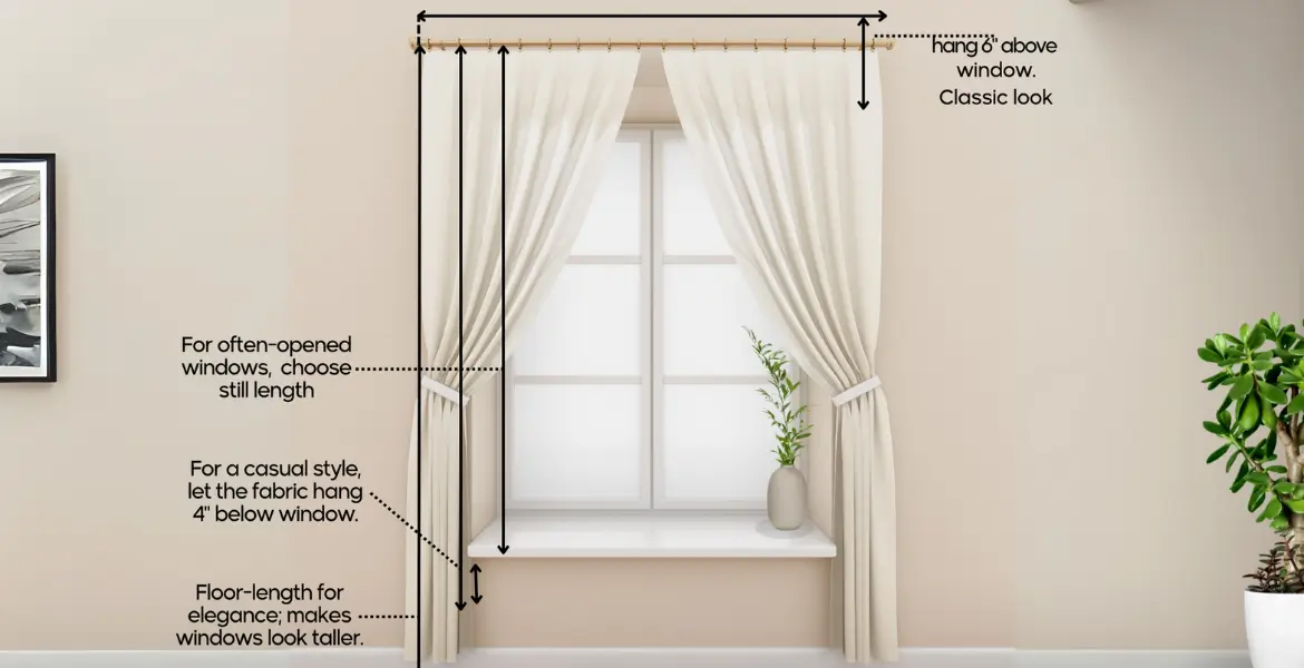 How do you measure the custom curtains?