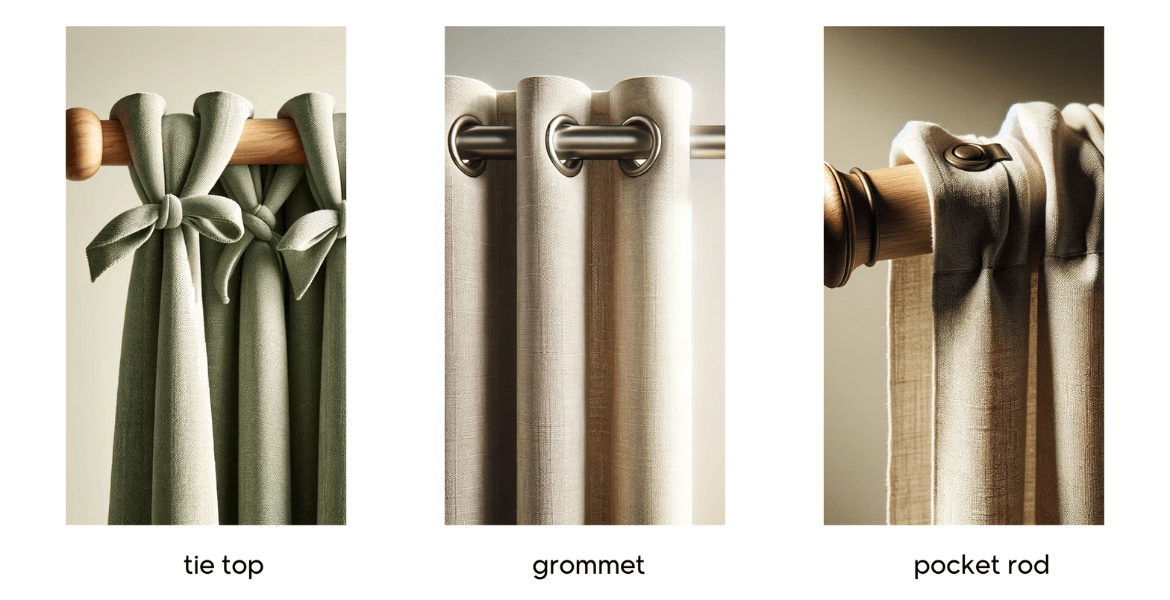  Curtain Hanging Styles: Tie Top, Grommet, and Pocket Rod