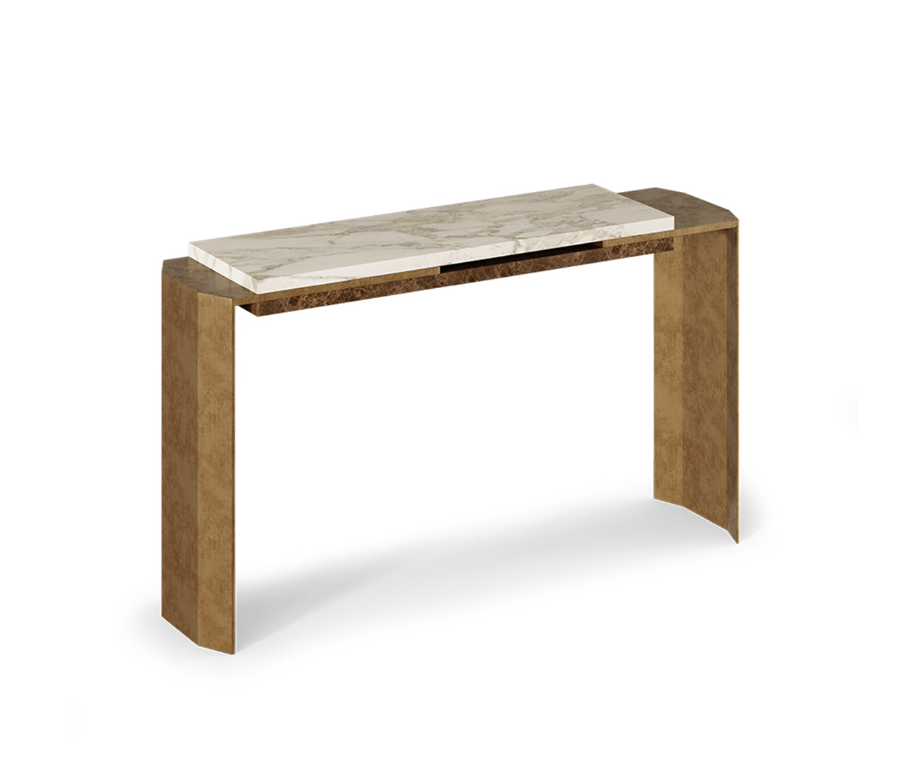 Marble and Wood Console Table