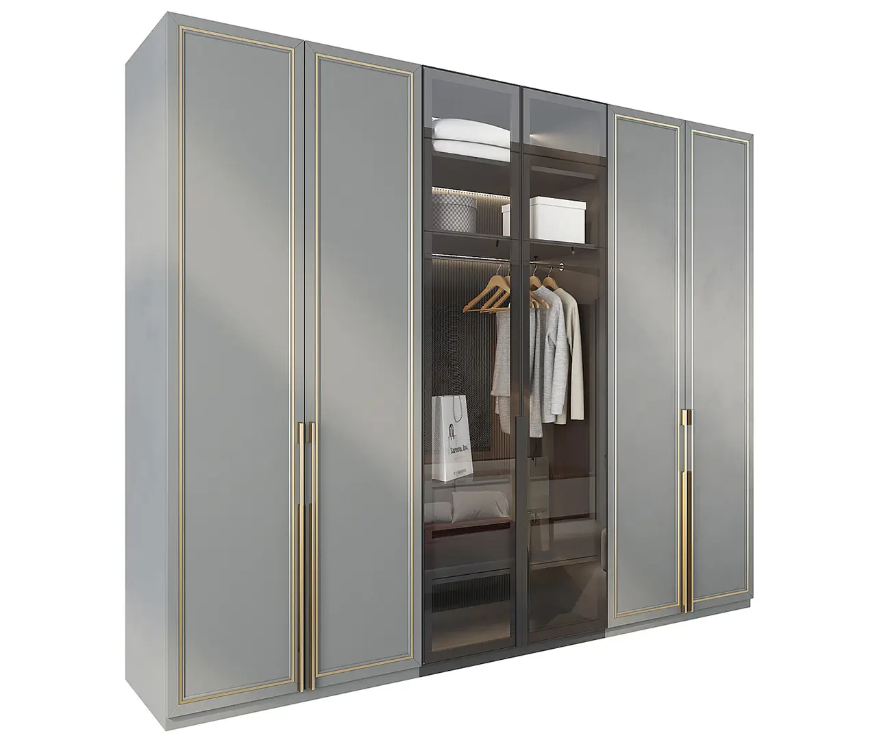 Glass and Wood Wardrobe