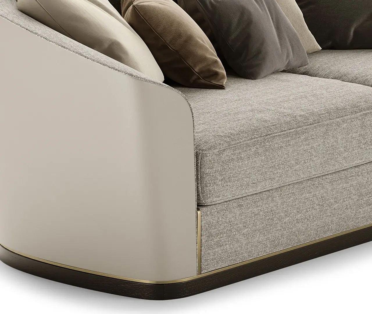 Bold Sleek Slope Armrests Sofa