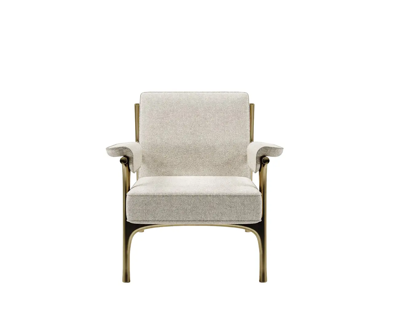 Upholstered Metal Armchair