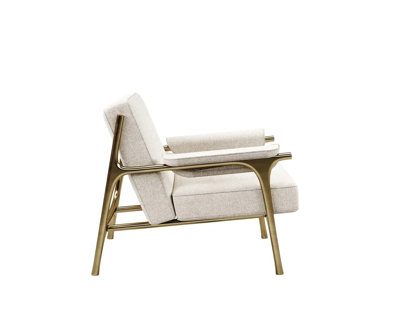 Upholstered Metal Armchair