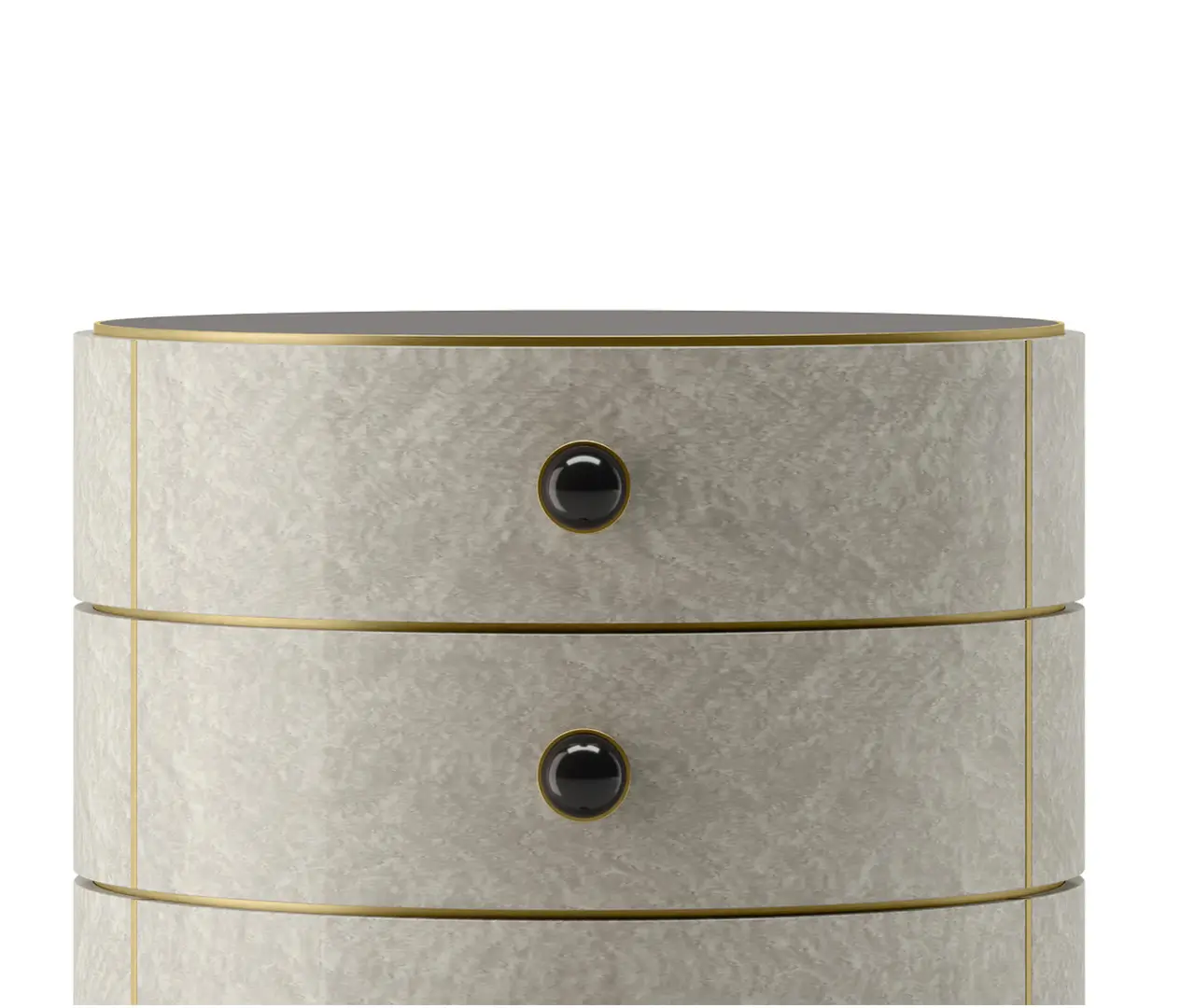 Bold Bedside Table with Cylinder Base