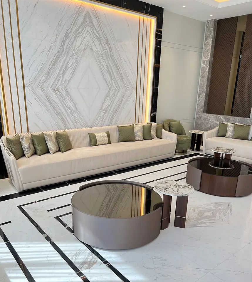 Abu Dhabi Modern Villa: Custom Furniture for Men's Majlis