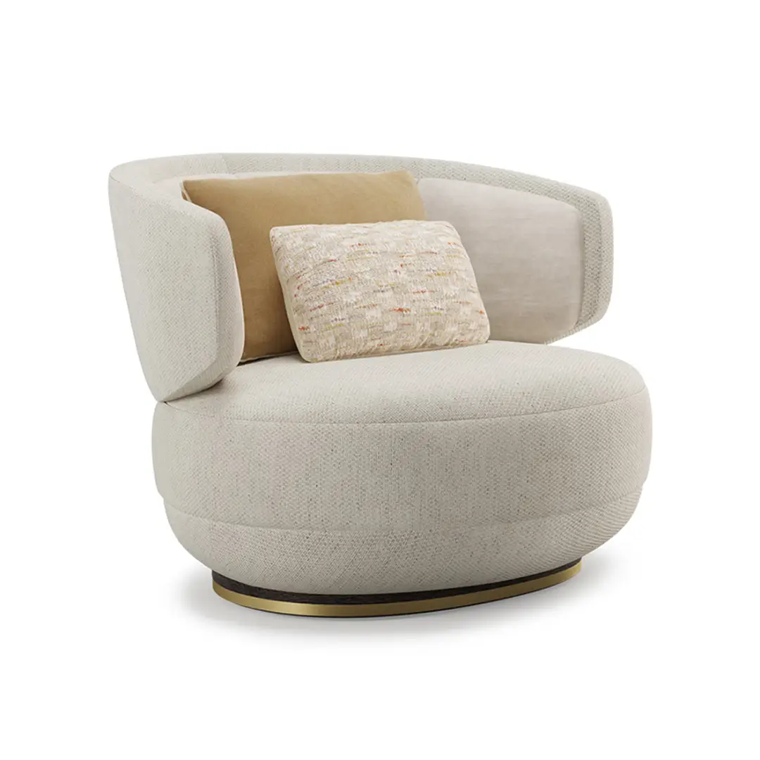 Curved Velvet Armchair