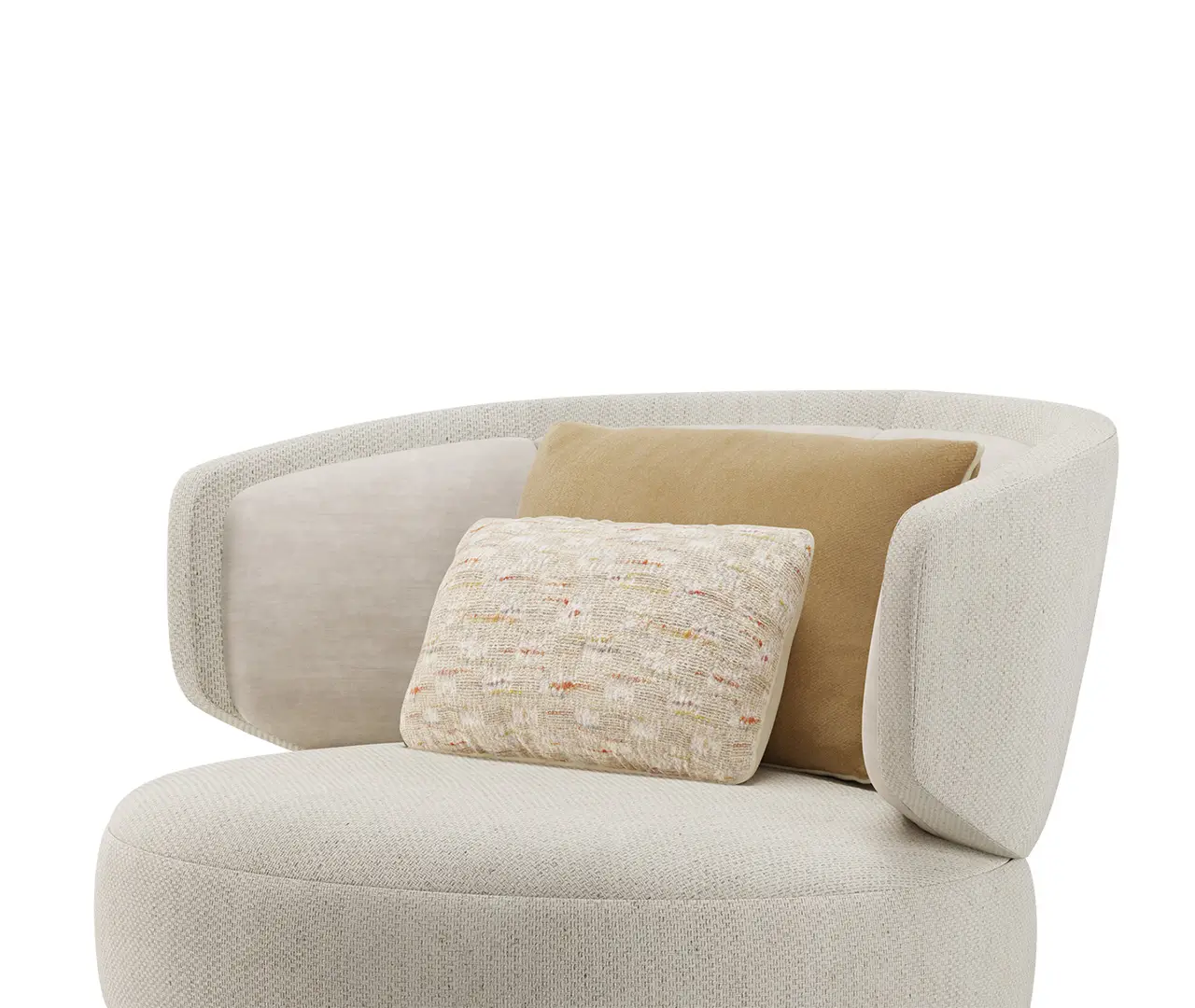 Curved Velvet Armchair