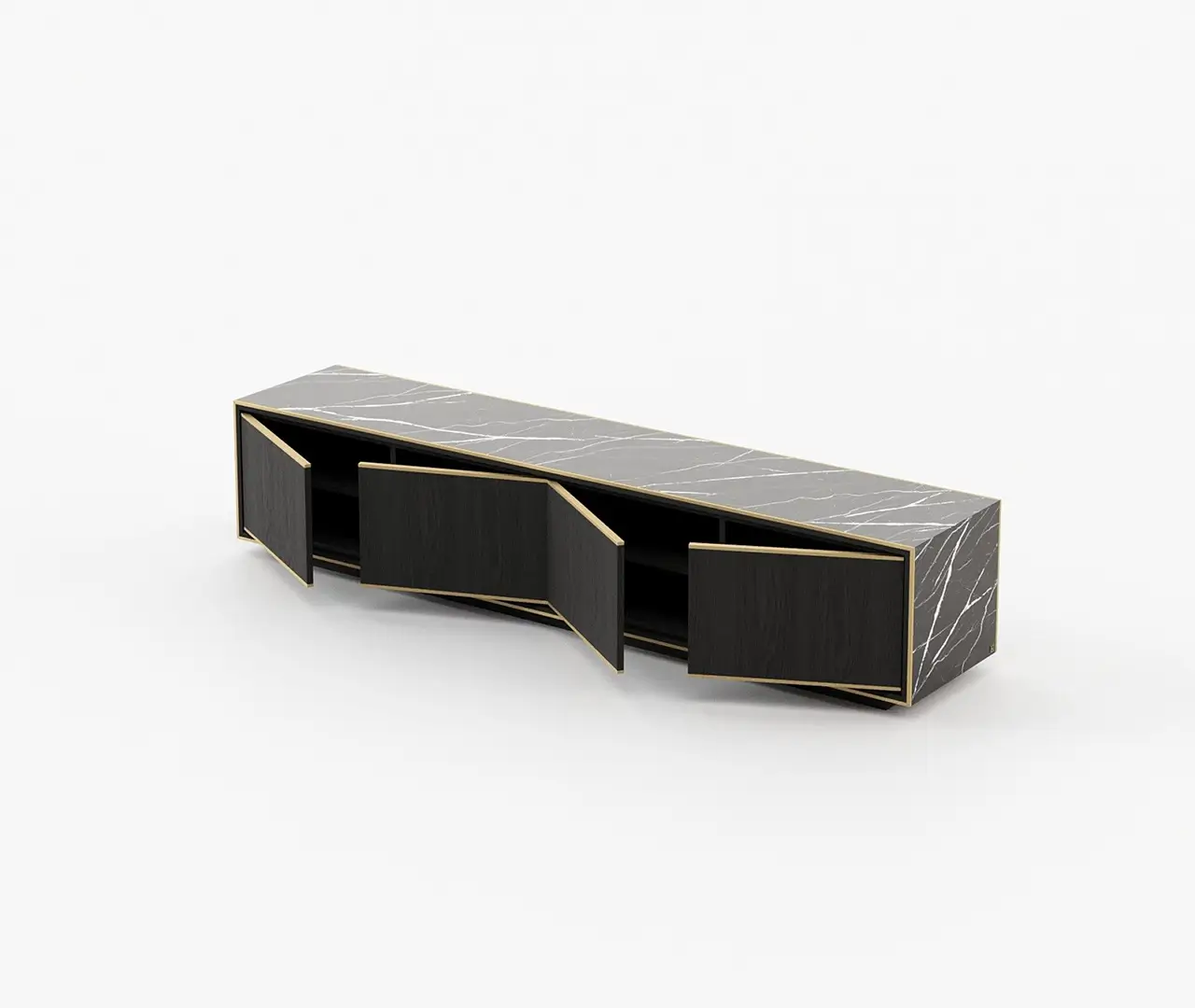 Black Marble TV Unit