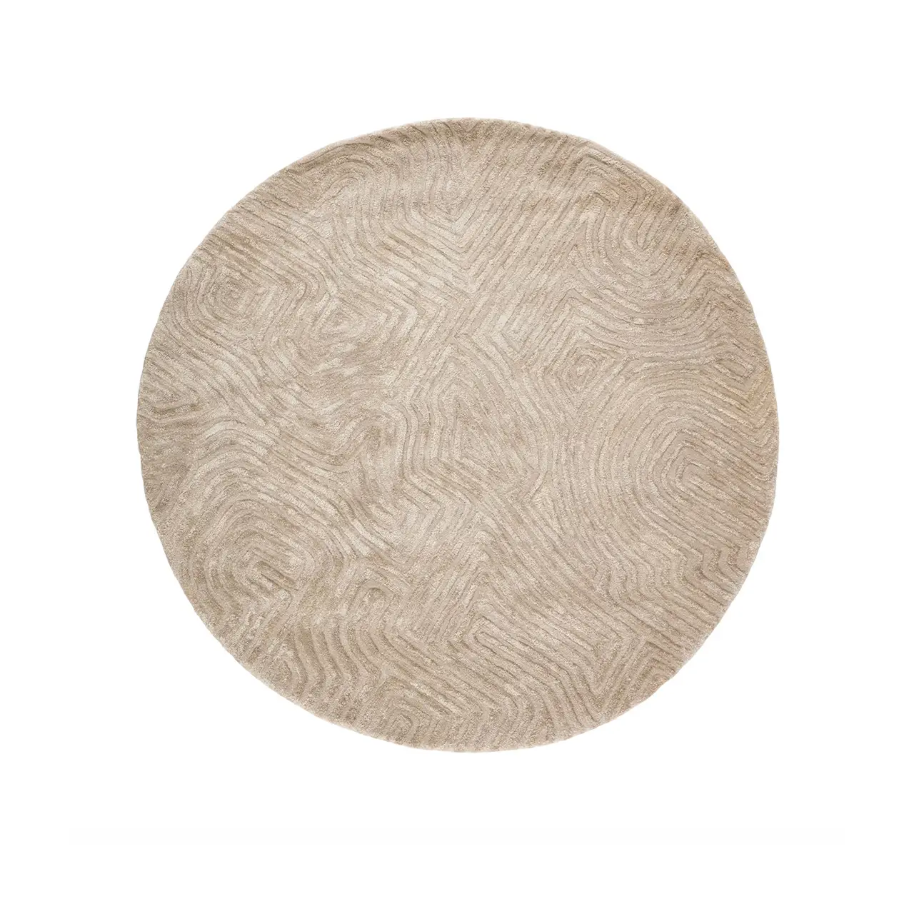 Viscose and Wool Round Carpet