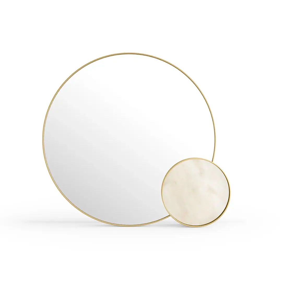 Gold Circle Table Mirror