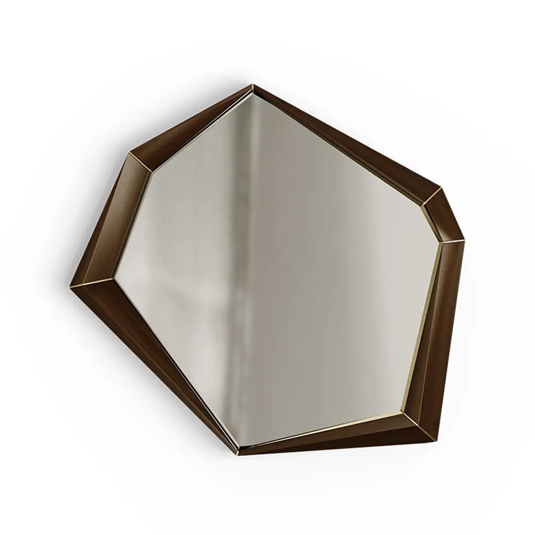 Steel and Wood Silver Mirror