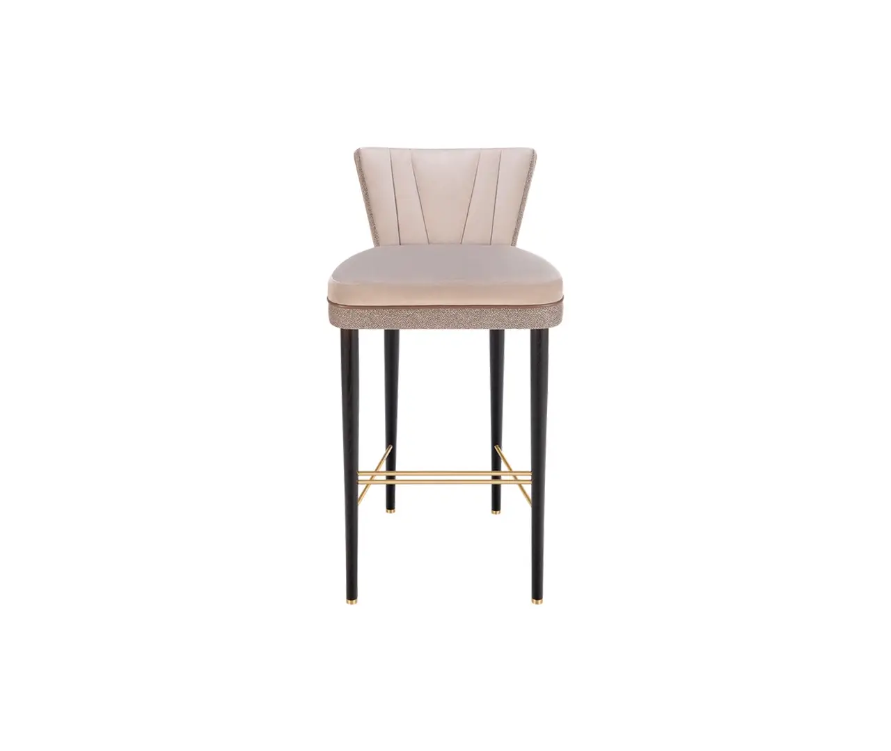 Beige Velvet Bar Stool