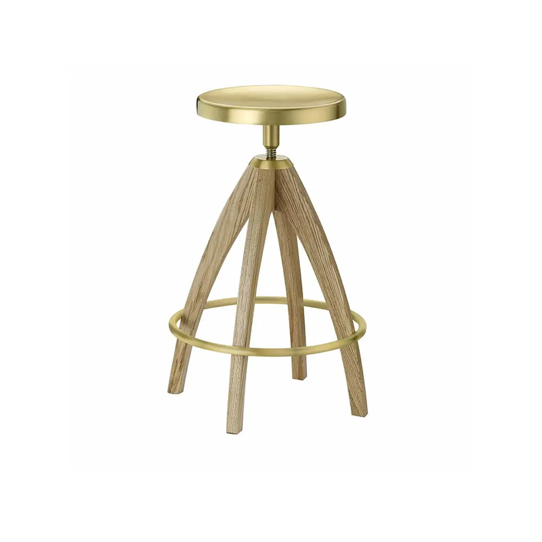 Backless Gold Bar Stool