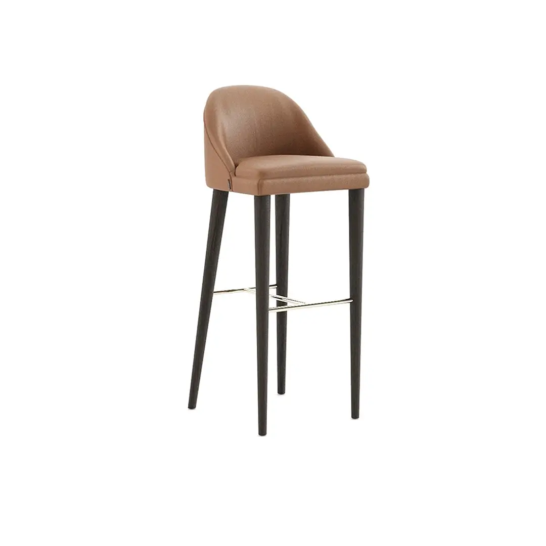 Leather and Wood Bar Stool