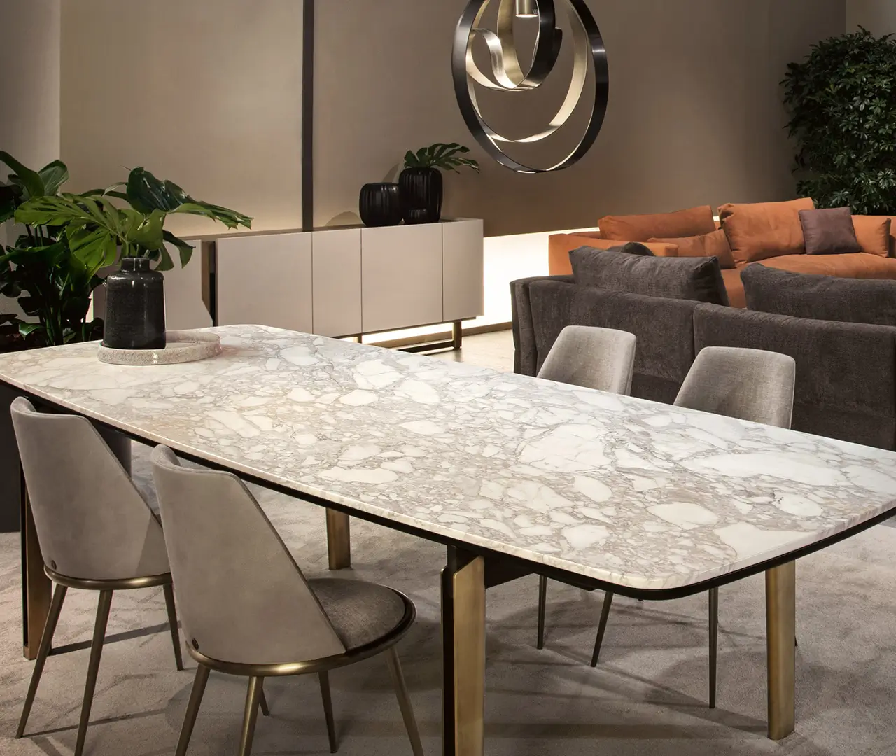 Marble Top Rectangular Dining Table