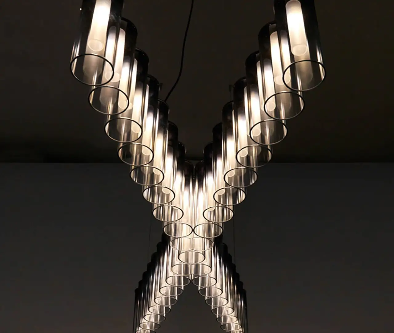 X-Shaped Glass Cups Chandelier