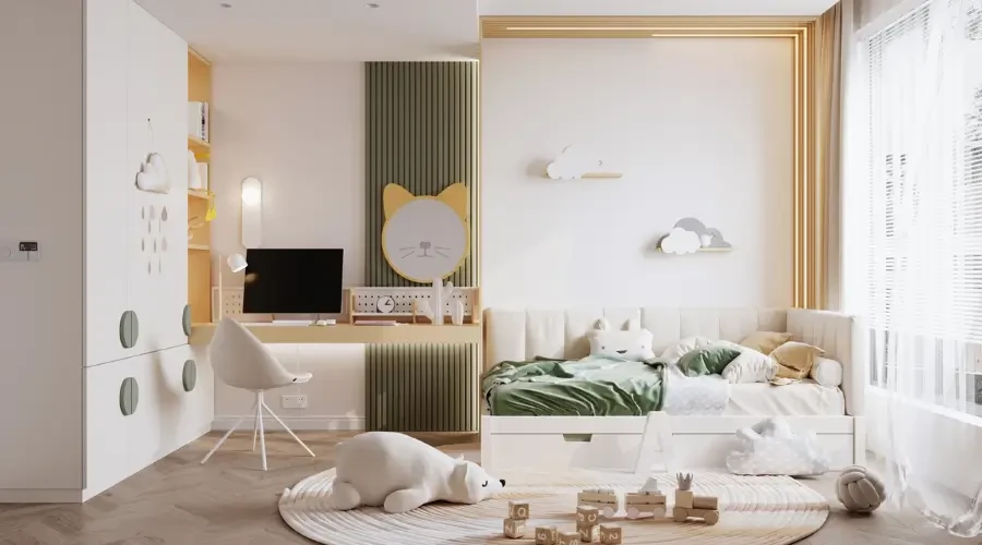 Multi-functional Kids Room Furniture with Playful Decor and Custom Storage Solutions