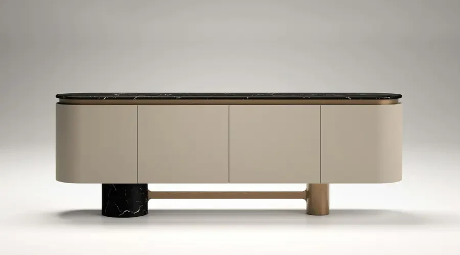 Contemporary sideboard buffet cabinet as part of modern dining room design furniture in UAE interiors