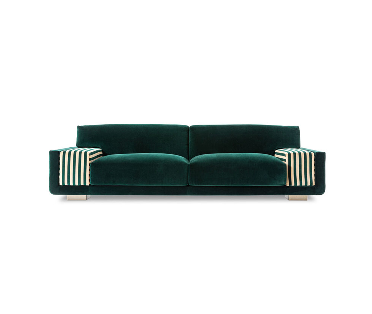 Wide Patterned Armrest Sofa