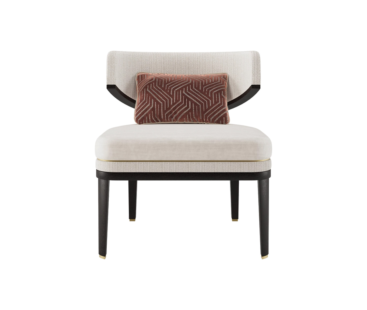 Basic Upholstered Wooden Armchair