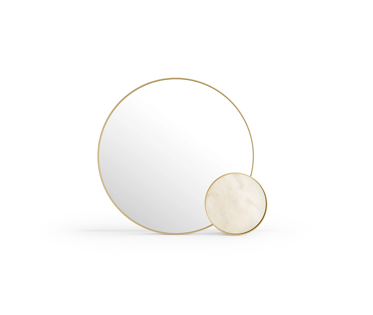 مرآة تسريحة دائرية مع ديكور رخا