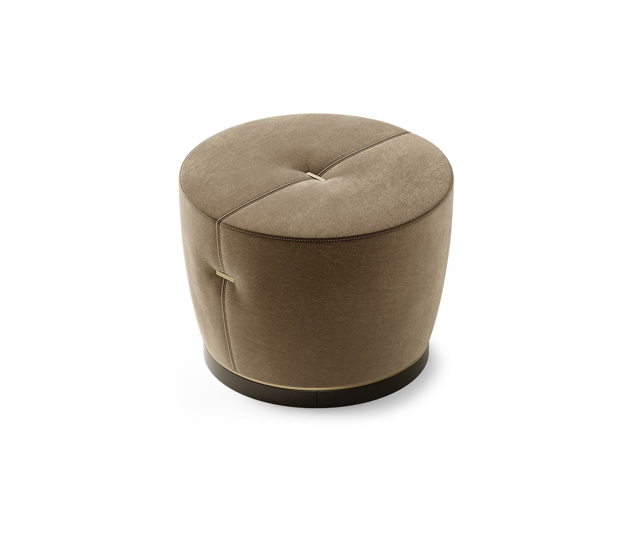 Upholstery and Stainless Steel Pouf