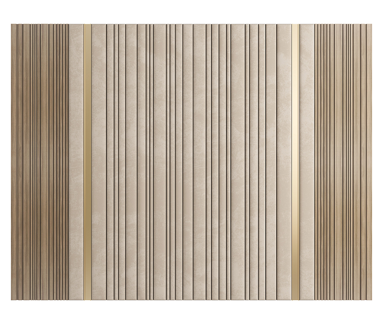 ديكور جدران قماش مع خشب متدرج اللون